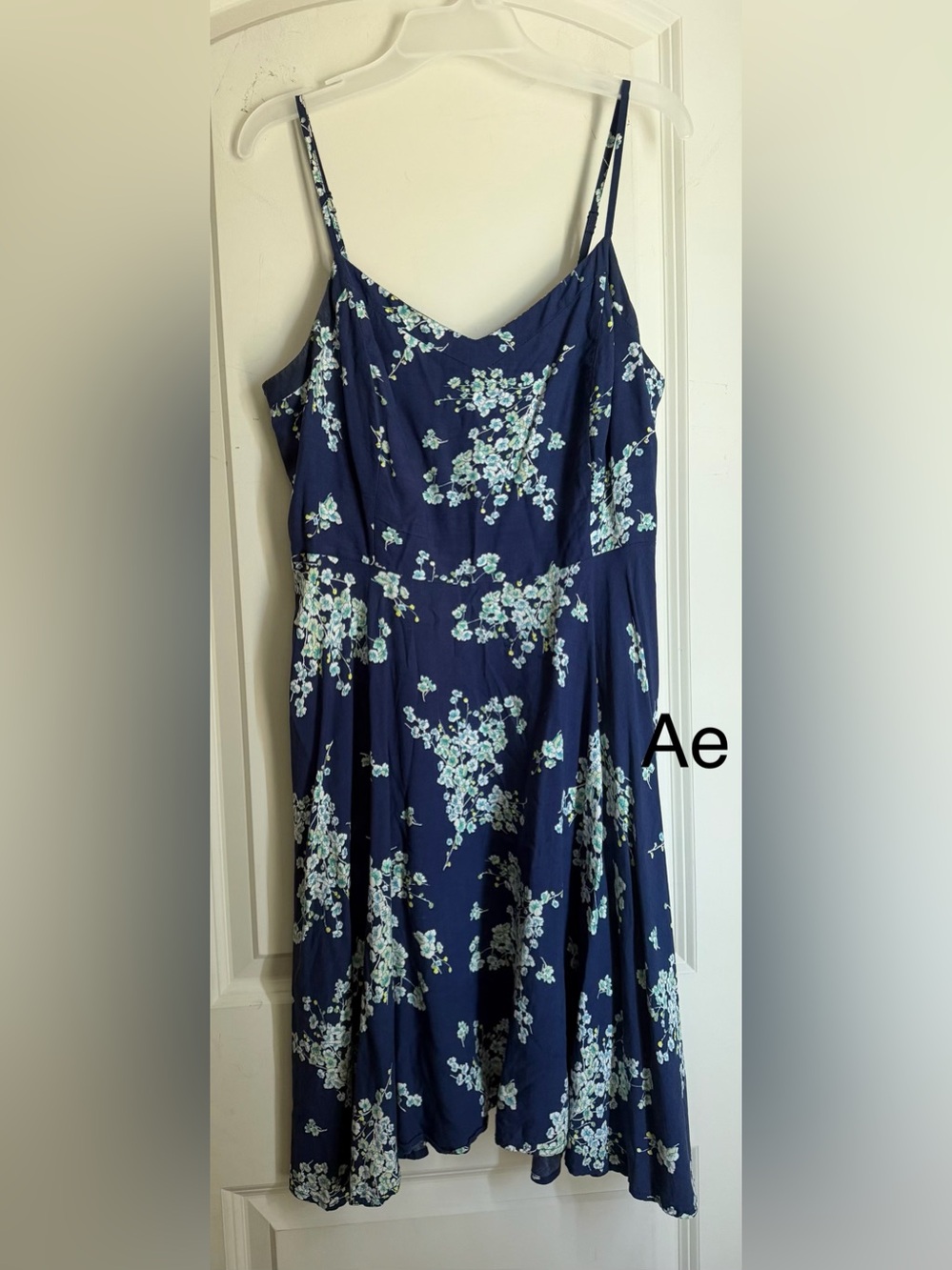Old Navy‎ rayon floral Navy Blue Slip Dress M formal church summer boho Femenine